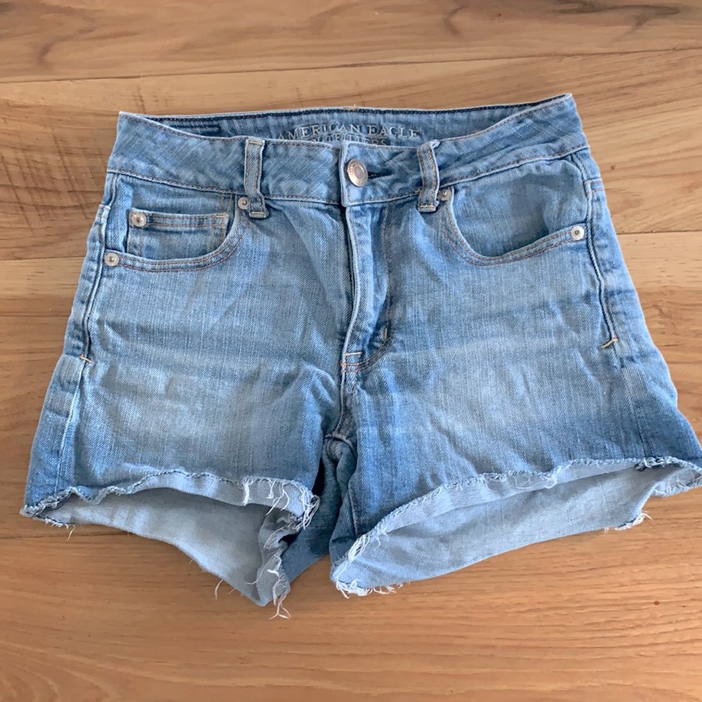 American Eagle high rises distressed shorts
